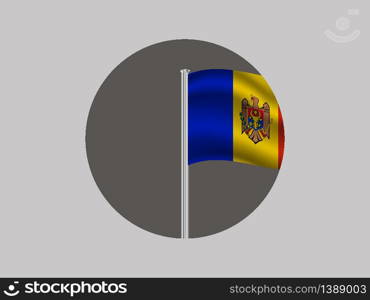 Moldova National flag. original color and proportion. Simply vector illustration background, from all world countries flag set for design, education, icon, icon, isolated object and symbol for data visualisation