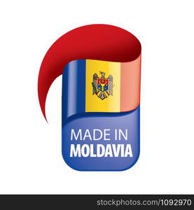 Moldova national flag, vector illustration on a white background. Moldova flag, vector illustration on a white background