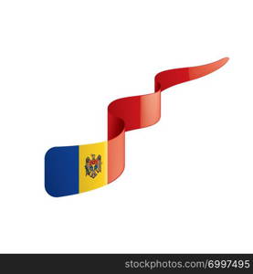 Moldova national flag, vector illustration on a white background. Moldova flag, vector illustration on a white background