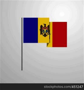 Moldova waving Flag design vector