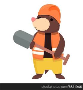 Mole digger icon cartoon vector. Funny animal. Happy ground. Mole digger icon cartoon vector. Funny animal