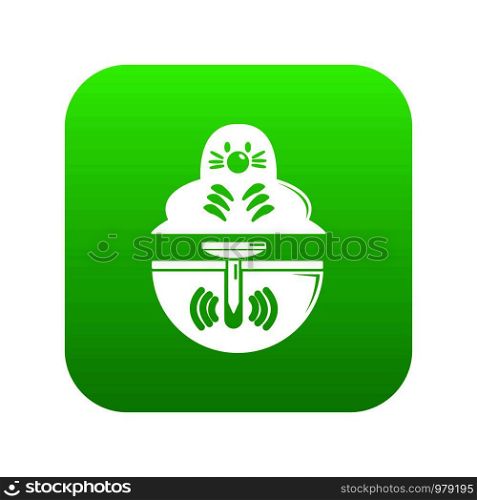 Mole icon green vector isolated on white background. Mole icon green vector