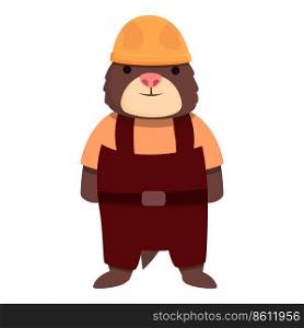 Mole miner icon cartoon vector. Cute animal. Activity glasses. Mole miner icon cartoon vector. Cute animal
