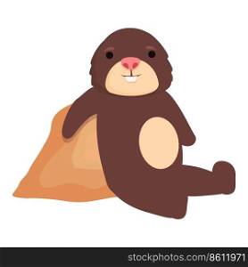 Mole relax icon cartoon vector. Cute animal. Forest ground. Mole relax icon cartoon vector. Cute animal