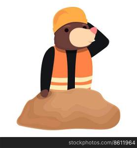 Mole work icon cartoon vector. Game forest. Zoo miner. Mole work icon cartoon vector. Game forest