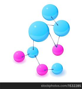 Molecular chemistry icon. Isometric illustration of molecular chemistry vector icon for web. Molecular chemistry icon, isometric style