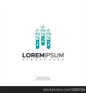 Molecular Lab Logo Template. Skeletal Molecular Structure Vector Design. Laboratory Flask Illustration Vector Illustration