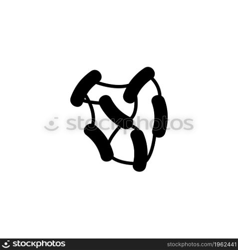 Molecular Network. Flat Vector Icon. Simple black symbol on white background. Molecular Network Flat Vector Icon
