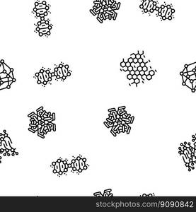 molecular science chemistry atom vector seamless pattern thin line illustration. molecular science chemistry atom vector seamless pattern