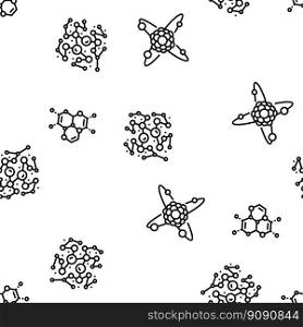 molecular science chemistry atom vector seamless pattern thin line illustration. molecular science chemistry atom vector seamless pattern