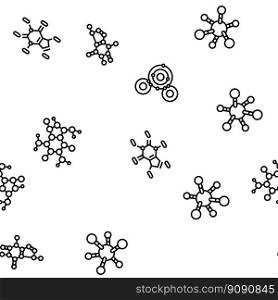 molecular science chemistry atom vector seamless pattern thin line illustration. molecular science chemistry atom vector seamless pattern