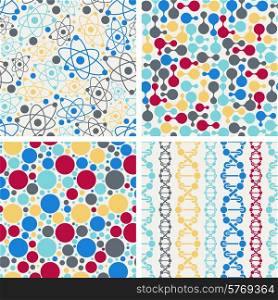 Molecular structure abstract seamless patterns.