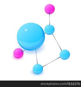 Molecular structure icon. Isometric illustration of molecular structure vector icon for web. Molecular structure icon, isometric style