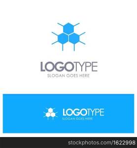 Molecular, Structure, Medical, Health Blue Solid Logo with place for tagline