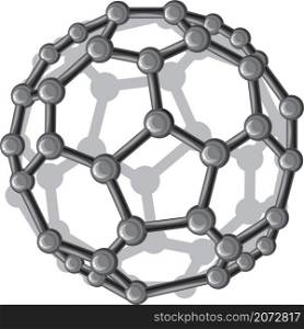 Molecular structure of the C60 buckyball vector illustration