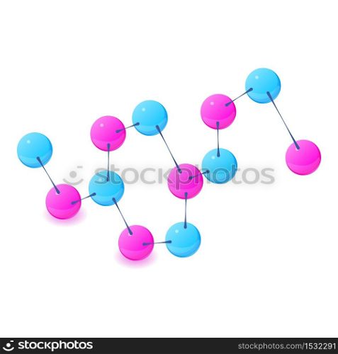 Molecular symbol icon. Isometric illustration of molecular symbol vector icon for web. Molecular symbol icon, isometric style