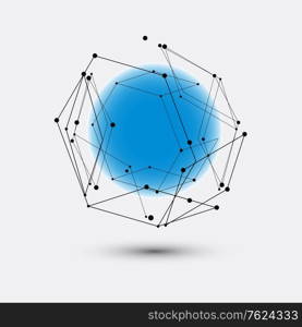 Molecule and communication vector pattern. Abstract circle connected lines with dots.. Molecule and communication vector pattern. Abstract circle connected lines with dots