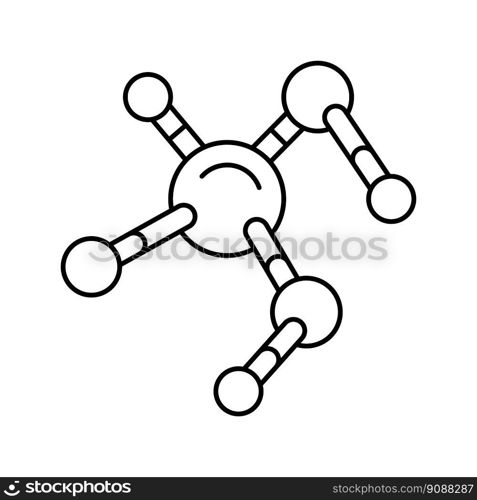 molecule chemistry line icon vector. molecule chemistry sign. isolated contour symbol black illustration. molecule chemistry line icon vector illustration