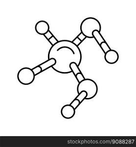 molecule chemistry line icon vector. molecule chemistry sign. isolated contour symbol black illustration. molecule chemistry line icon vector illustration