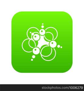 Molecule connection icon green vector isolated on white background. Molecule connection icon green vector