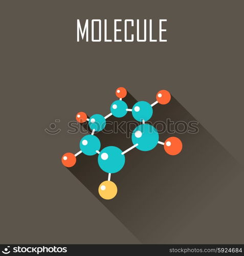 Molecule. Flat icon. Vector illustration