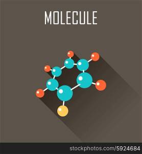 Molecule. Flat icon. Vector illustration