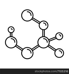 Molecule formula icon. Outline illustration of molecule formula vector icon for web design isolated on white background. Molecule formula icon, outline style