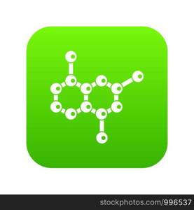 Molecule icon digital green for any design isolated on white vector illustration. Molecule icon digital green