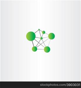 molecule icon green vector logo design