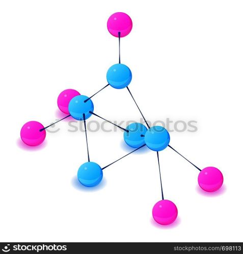 Molecule icon. Isometric illustration of molecule vector icon for web. Molecule icon, isometric 3d style