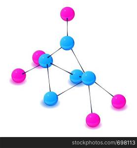 Molecule icon. Isometric illustration of molecule vector icon for web. Molecule icon, isometric 3d style