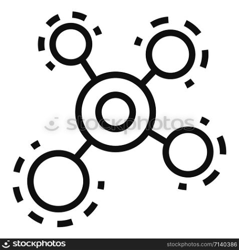 Molecule icon. Outline molecule vector icon for web design isolated on white background. Molecule icon, outline style