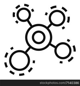 Molecule icon. Outline molecule vector icon for web design isolated on white background. Molecule icon, outline style