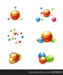 molecule icon vector set