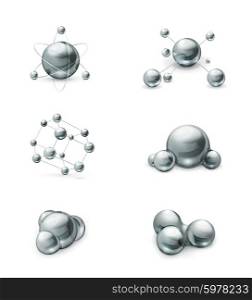 molecule icon vector set