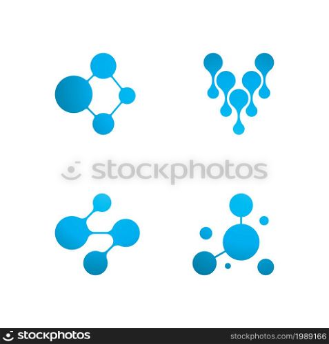 Molecule logo icon template for science brand identity.