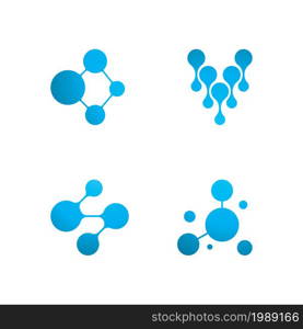 Molecule logo icon template for science brand identity.