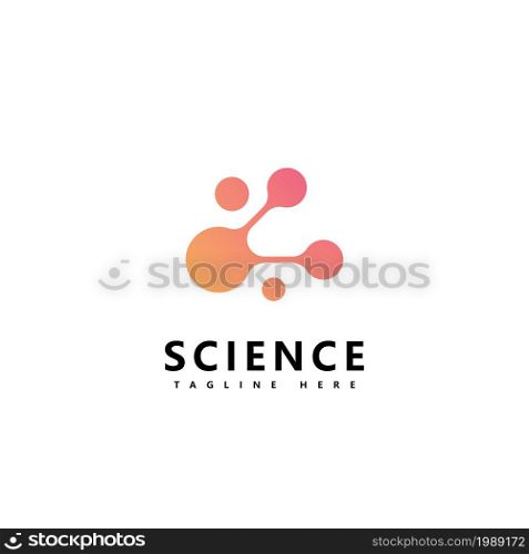 Molecule logo icon template for science brand identity.
