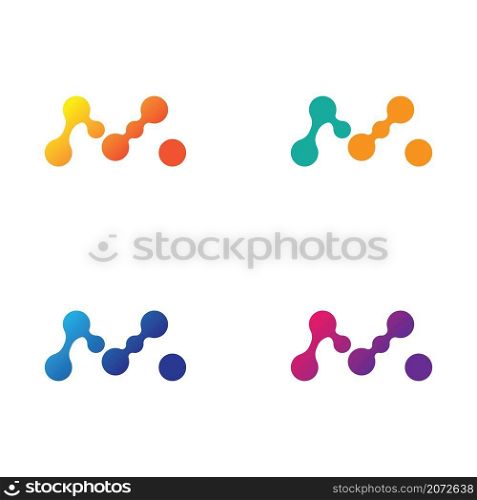 Molecule logo template icon set