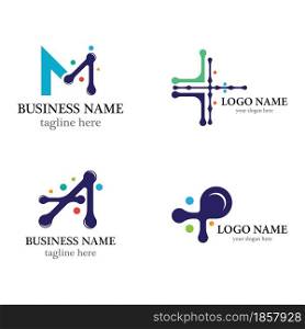 molecule logo template icon set design