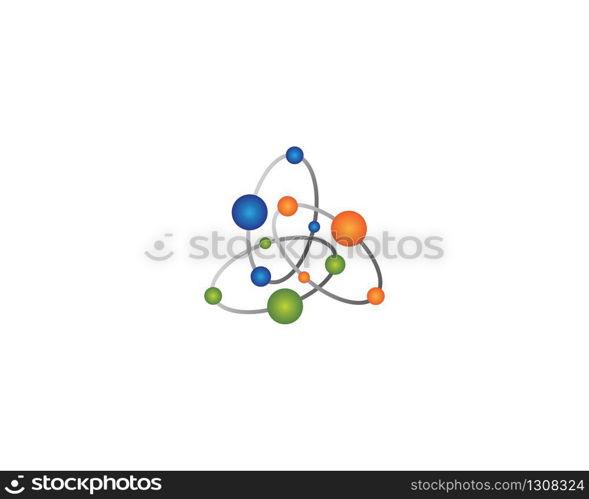 Molecule logo template vector icon illustration design