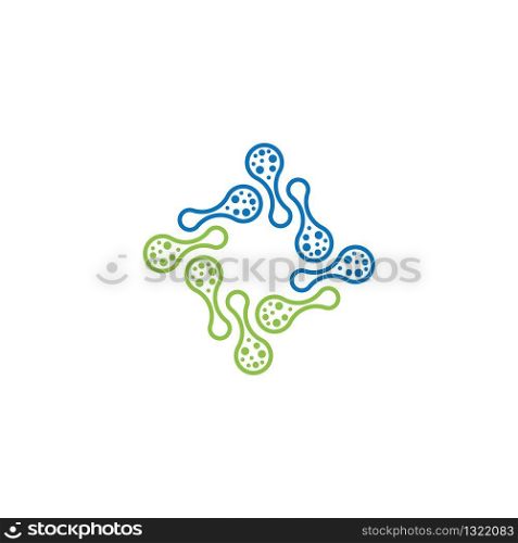 Molecule logo template vector icon illustration design