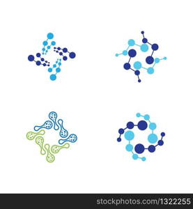 Molecule logo template vector icon illustration design