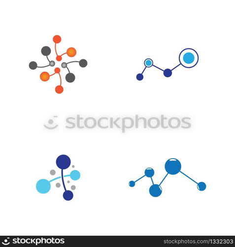 Molecule logo template vector icon illustration design