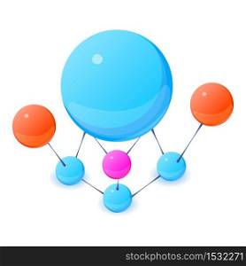 Molecule model icon. Isometric illustration of molecule model vector icon for web. Molecule model icon, isometric style