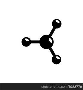 Molecule, Neuron, Atom, Chemistry. Flat Vector Icon illustration. Simple black symbol on white background. Molecule, Neuron, Atom, Chemistry sign design template for web and mobile UI element. Molecule, Neuron, Atom, Chemistry Flat Vector Icon