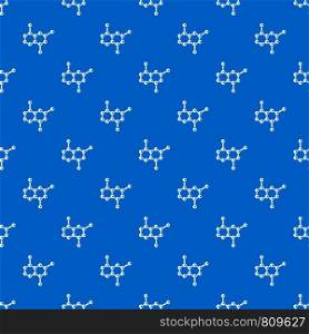 Molecule pattern repeat seamless in blue color for any design. Vector geometric illustration. Molecule pattern seamless blue