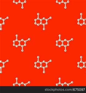 Molecule pattern repeat seamless in orange color for any design. Vector geometric illustration. Molecule pattern seamless