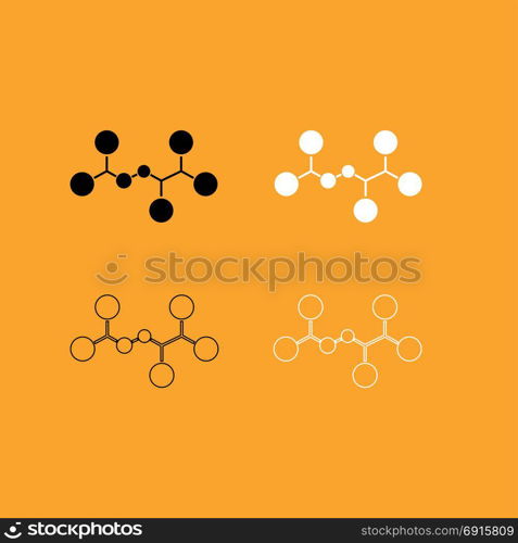 Molecule set black and white icon .