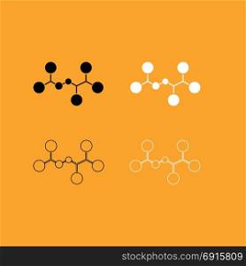 Molecule set black and white icon .